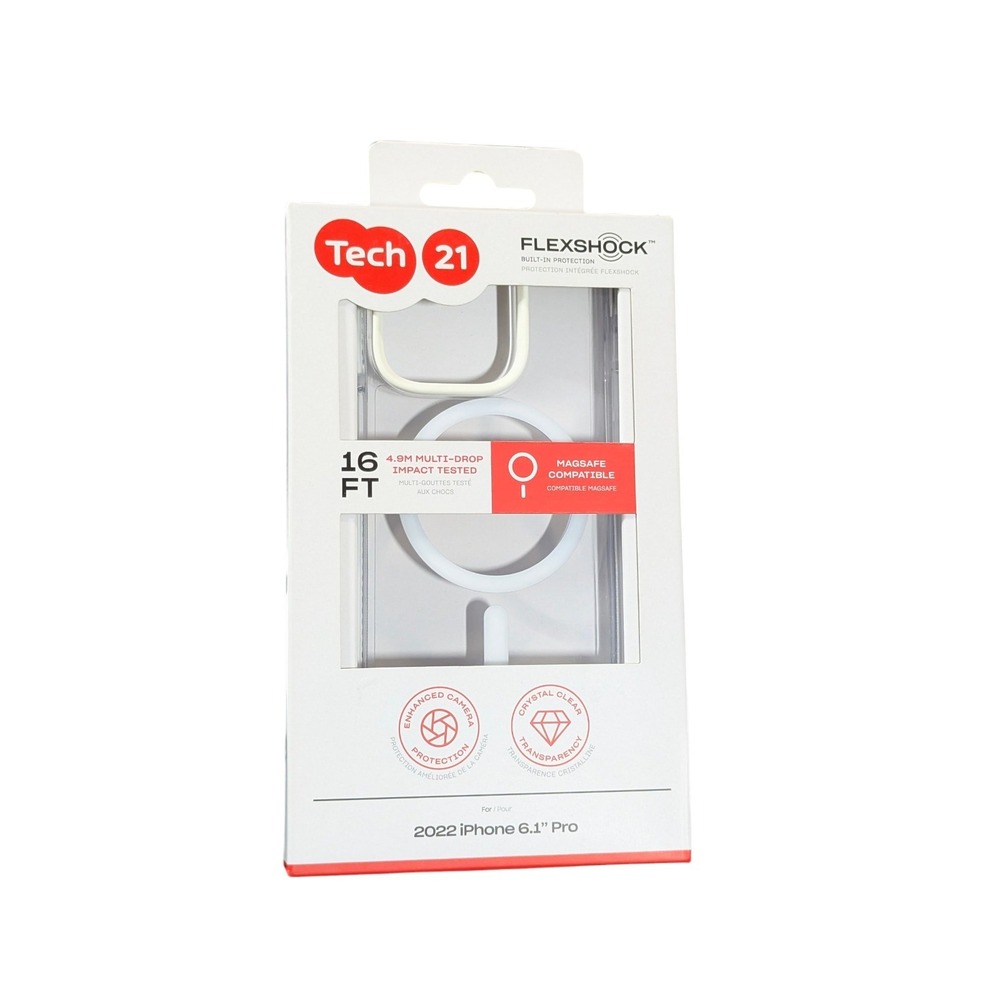 G7O. Tech21 Flexshock EvoCrystal Magsafe Case for iPhone 14 Pro - Clear / White